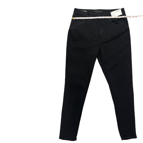 NWT Arizona Women's Size 16 Black High Rise Stretch Jeggings Denim Skinny Fit - Picture 6 of 16